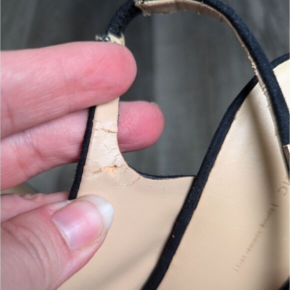 Zara Basics Black pointed toe gold studded slingback heels womens 41 EU 10 US - Picture 9 of 9